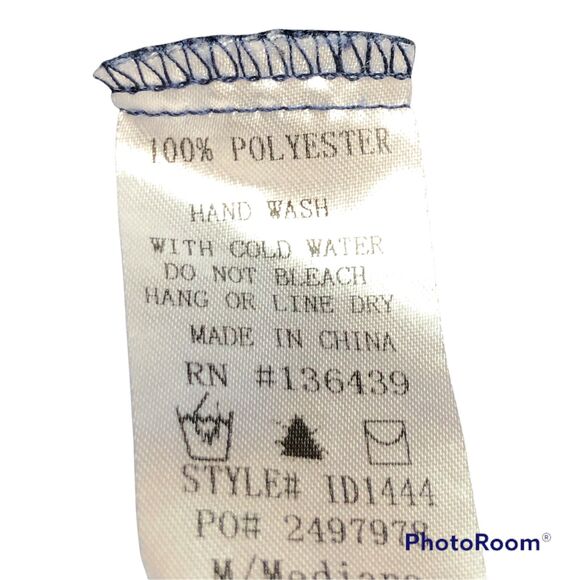 Jesse & J Navy Blue Geometric Dress Medium Sleeveless Knee Length - Picture 6 of 10